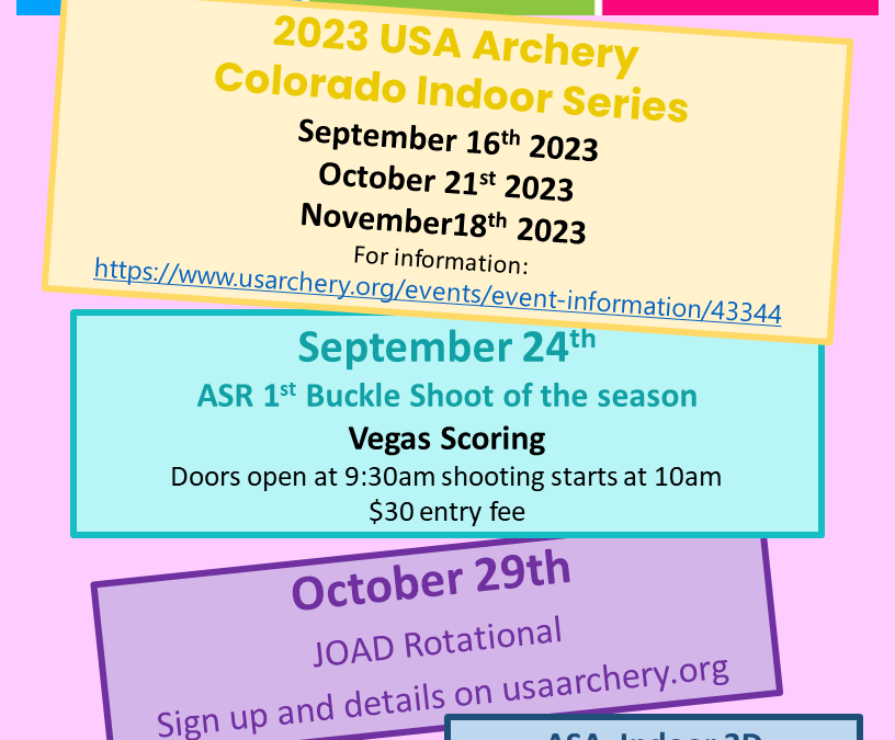Upcoming Archery Events – Not On USAFA Range